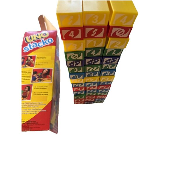 Uno Stacko Stacking Block Game 2020 Pre-owned In Box - Picture 8 of 9